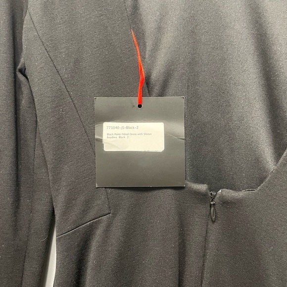 Cynthia Rowley Black Ponte Long Sleeve Embellished Cocktail Dress NWT Low Back - Picture 11 of 12